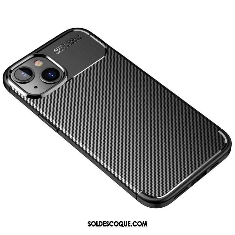 Coque iPhone 14 Plus Flexible Texture Fibre Carbone