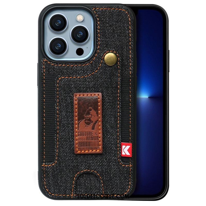 Coque iPhone 14 Porte-Cartes et Sangle Jeans