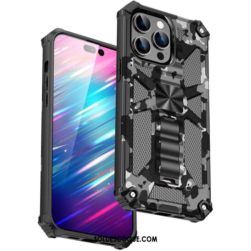 Coque iPhone 14 Pro Camouflage Support Amovible