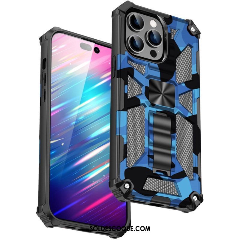 Coque iPhone 14 Pro Camouflage Support Amovible