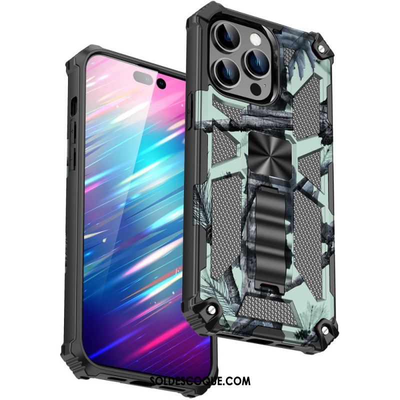 Coque iPhone 14 Pro Camouflage Support Amovible