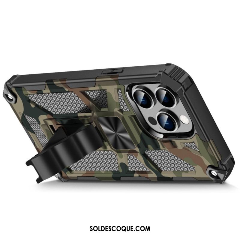 Coque iPhone 14 Pro Max Camouflage Support Amovible