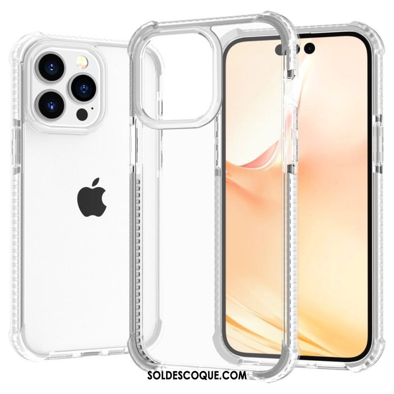 Coque iPhone 14 Pro Max Transparente Rebords Colorés