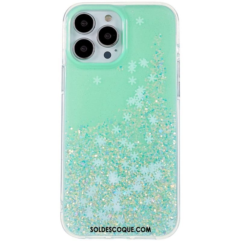 Coque iPhone 14 Pro Paillettes Flocons