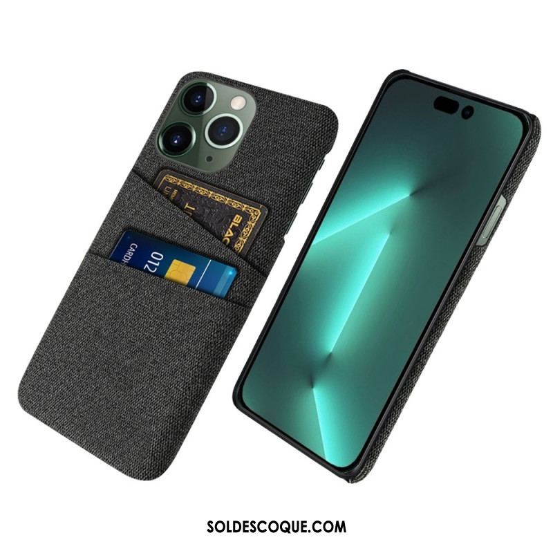 Coque iPhone 14 Pro Porte-Cartes Tissu