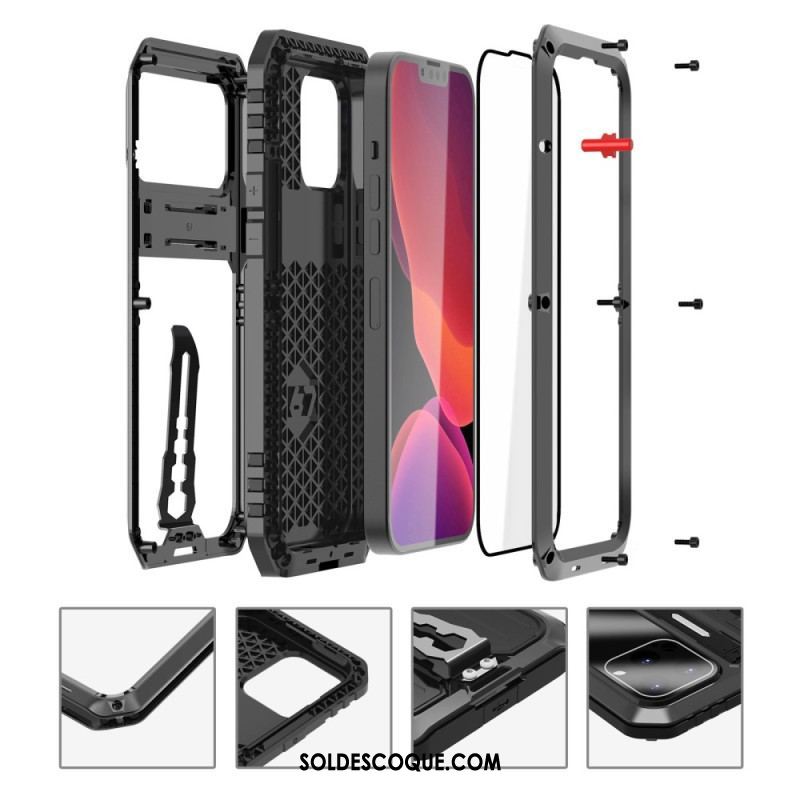 Coque iPhone 14 Pro Water Résistant avec Support et Lanières