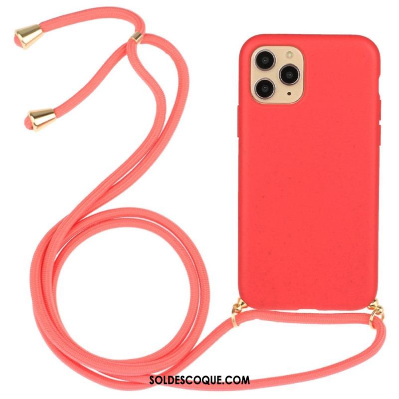 Coque iPhone 14 Pro à Cordon Paille de Blé