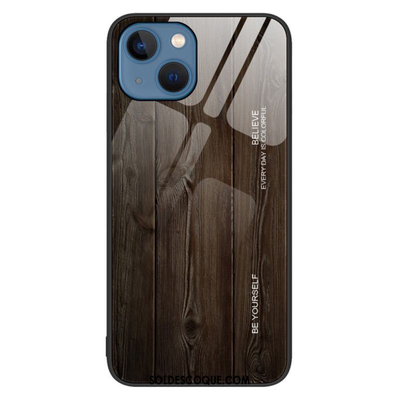 Coque iPhone 14 Verre Trempé Design Bois