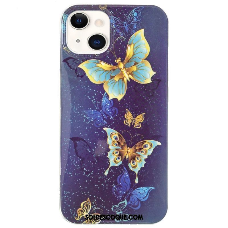 Coque iPhone 15 Plus Fluorescente Papillons