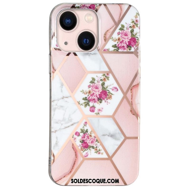 Coque iPhone 15 Plus Marbre Floral