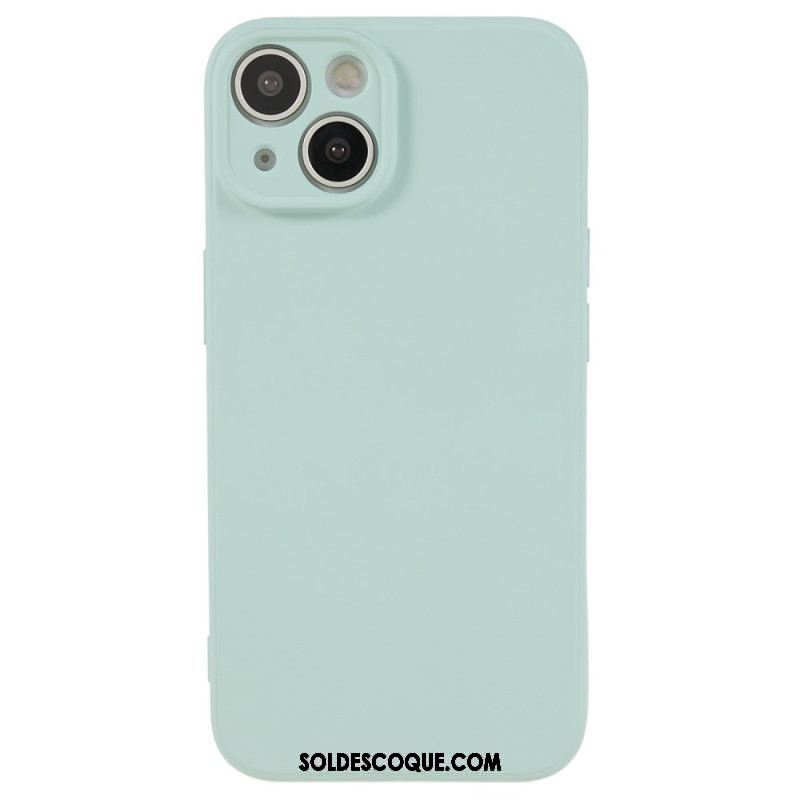 Coque iPhone 15 Plus Silicone Pastel et Microfibre