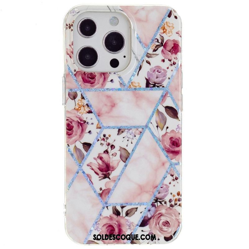 Coque iPhone 15 Pro Marbre Floral