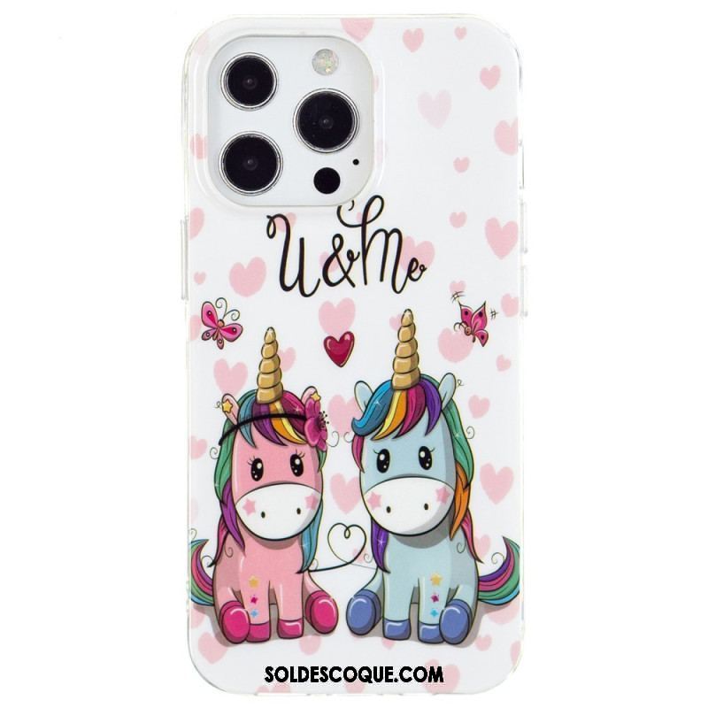 Coque iPhone 15 Pro Max Fluorescente Licorne