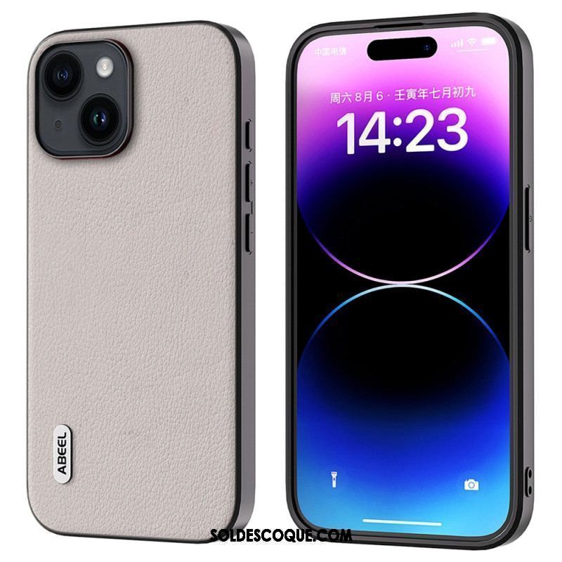 Coque iPhone 15 Véritable Cuir ABEEL