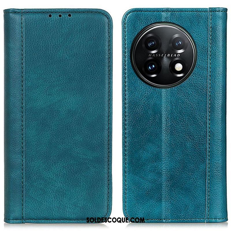 Flip Cover OnePlus 11 5G Cuir Fendu Stylé