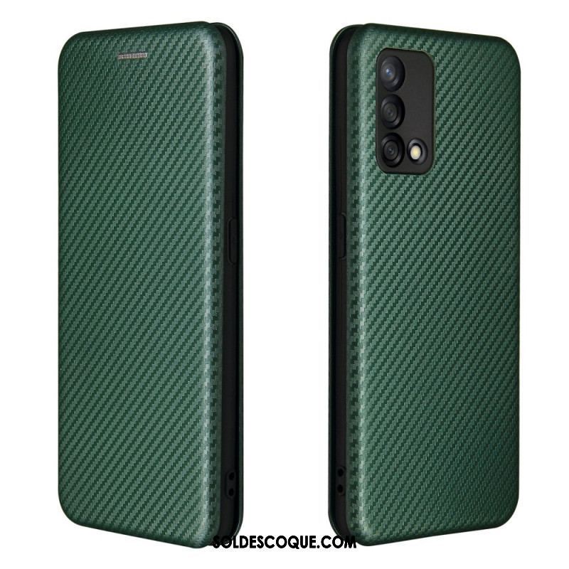 Flip Cover Oppo A74 4G Fibre Carbone