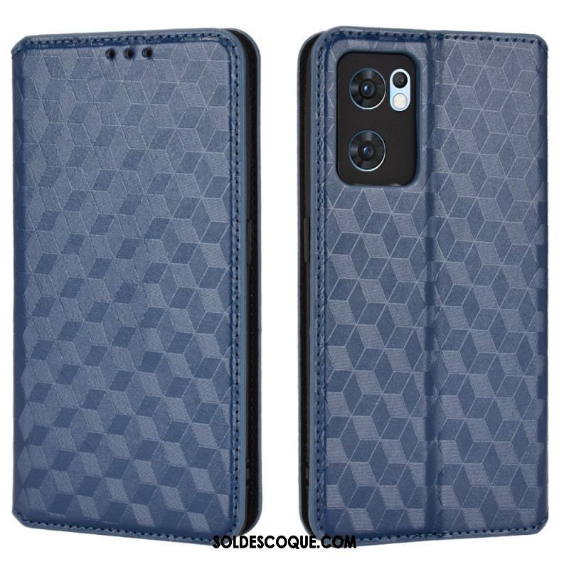 Flip Cover Oppo Find X5 Lite Effet Cuir Diamant