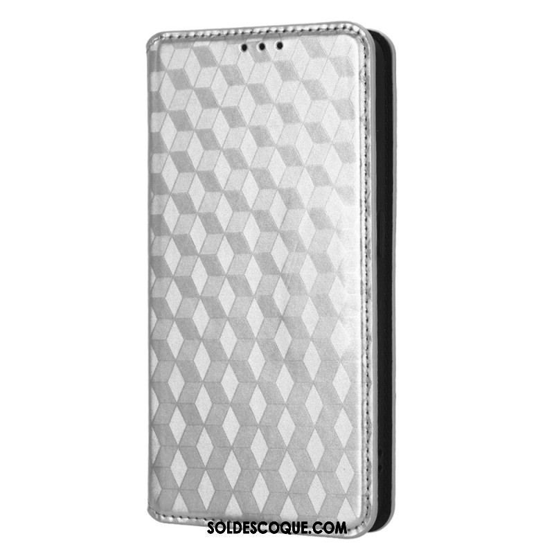 Flip Cover Oppo Reno 8 Effet Cuir Cubes 3D