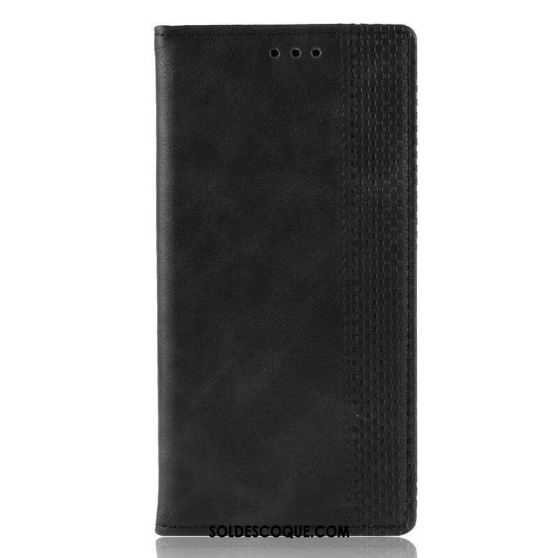 Flip Cover Samsung Galaxy A42 5G Effet Cuir Vintage Stylisé