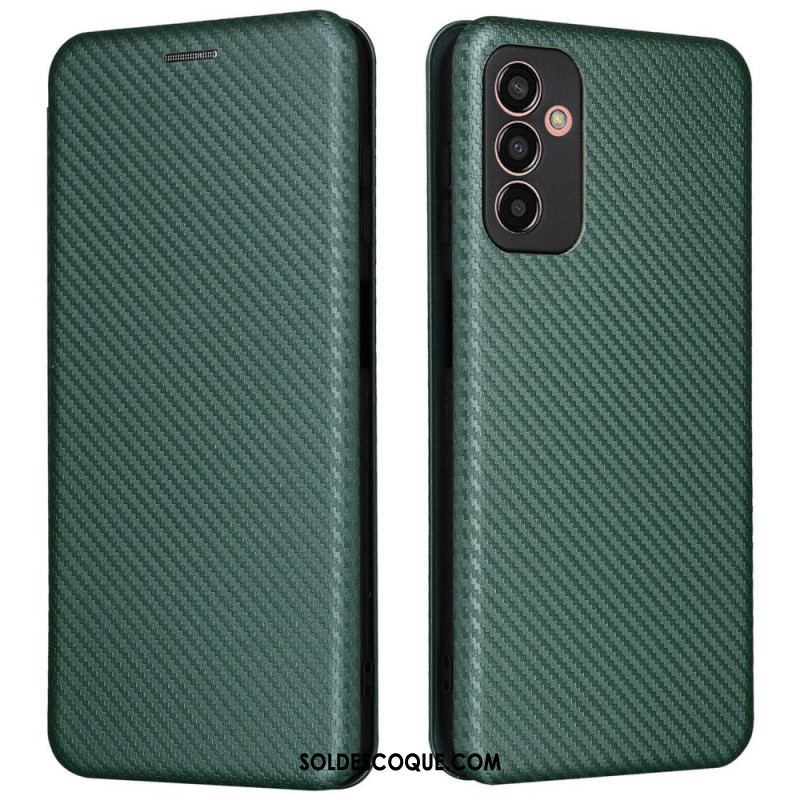 Flip Cover Samsung Galaxy M13 Fibre Carbone