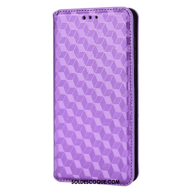 Flip Cover Samsung Galaxy M23 Effet Cuir Cubes 3D