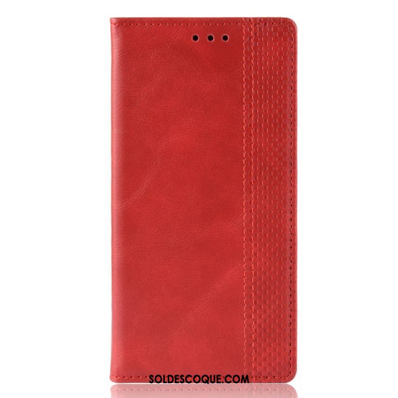 Flip Cover Samsung Galaxy M32 Effet Cuir Vintage Stylisé