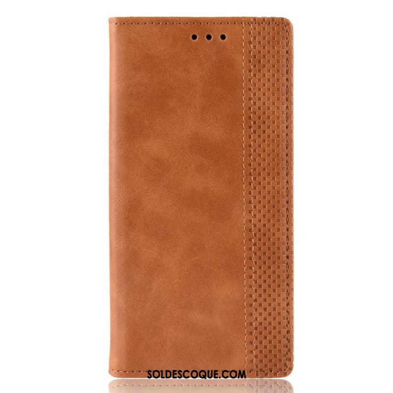 Flip Cover Samsung Galaxy M32 Effet Cuir Vintage Stylisé