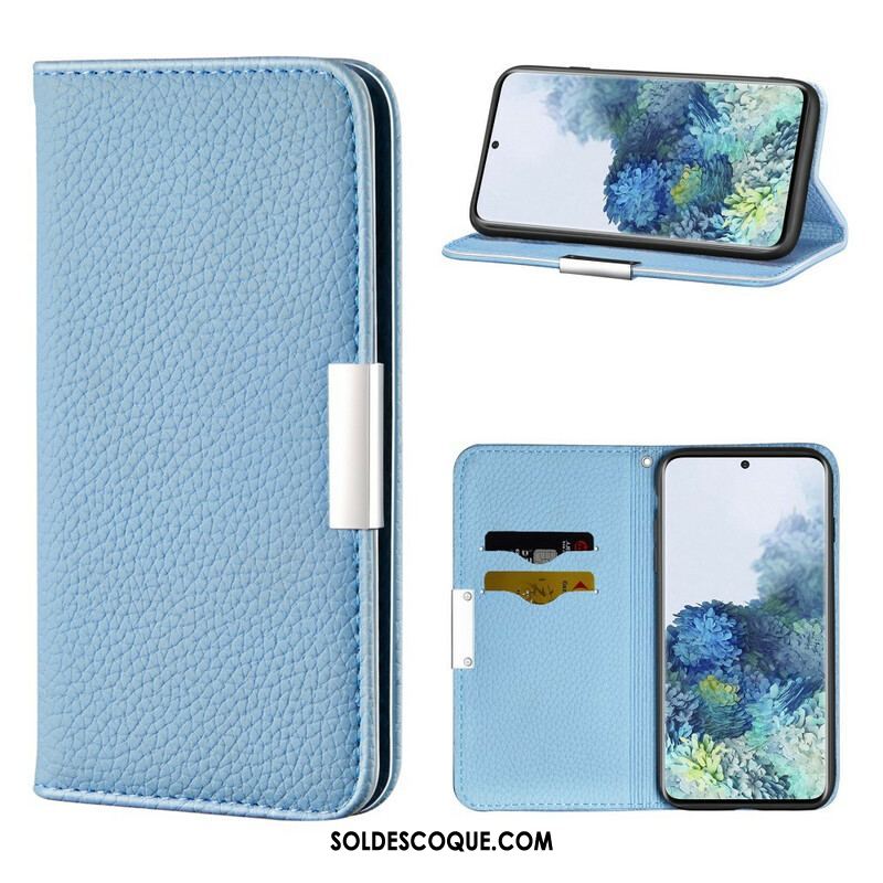 Flip Cover Samsung Galaxy S21 5G Simili Cuir Litchi Ultra Chic