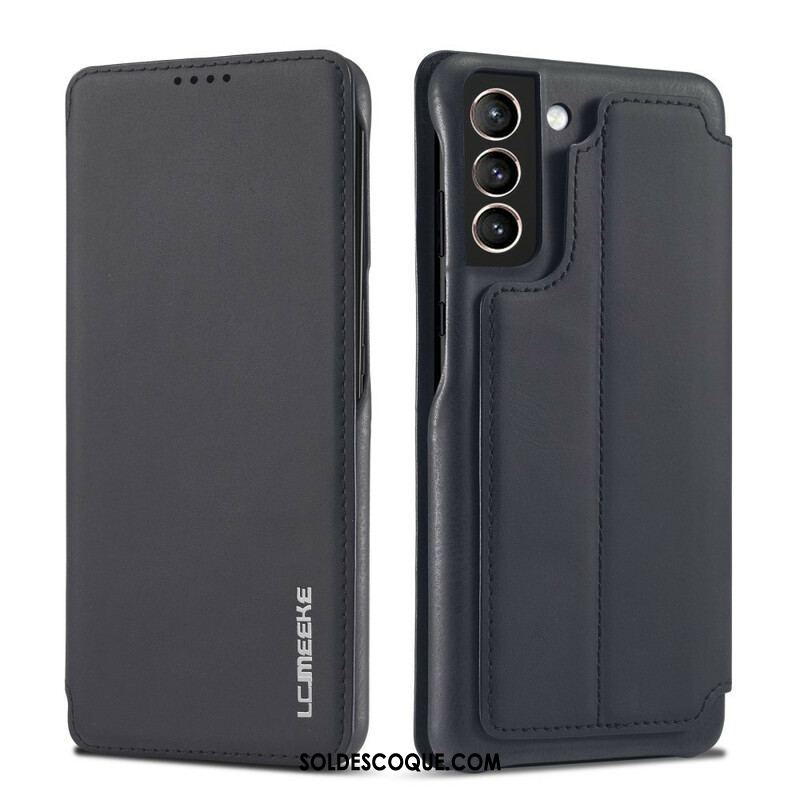 Flip Cover Samsung Galaxy S21 FE LC.IMEEKE Effet Cuir