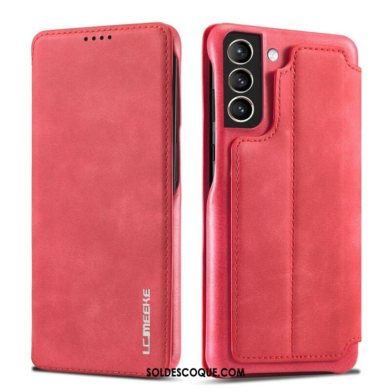 Flip Cover Samsung Galaxy S21 FE LC.IMEEKE Effet Cuir