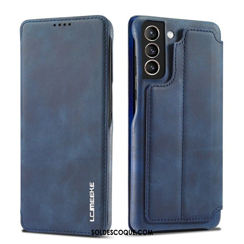 Flip Cover Samsung Galaxy S21 FE LC.IMEEKE Effet Cuir