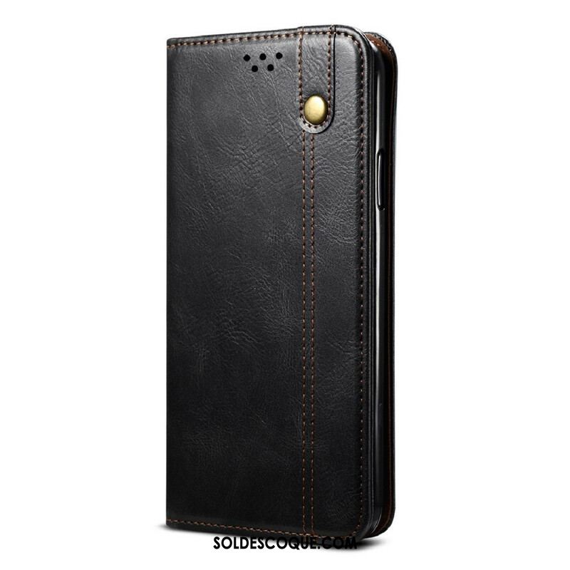 Flip Cover Samsung Galaxy S21 FE Simili Cuir Ciré