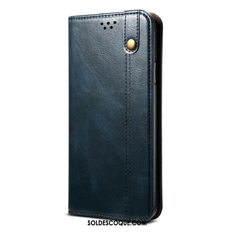 Flip Cover Samsung Galaxy S21 FE Simili Cuir Ciré