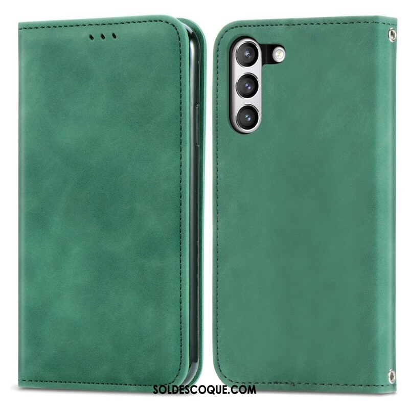 Flip Cover Samsung Galaxy S21 FE Simili Cuir Vintage