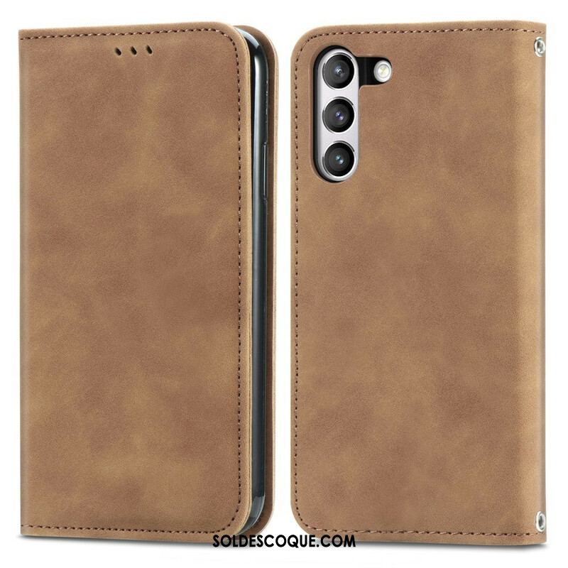 Flip Cover Samsung Galaxy S21 FE Simili Cuir Vintage