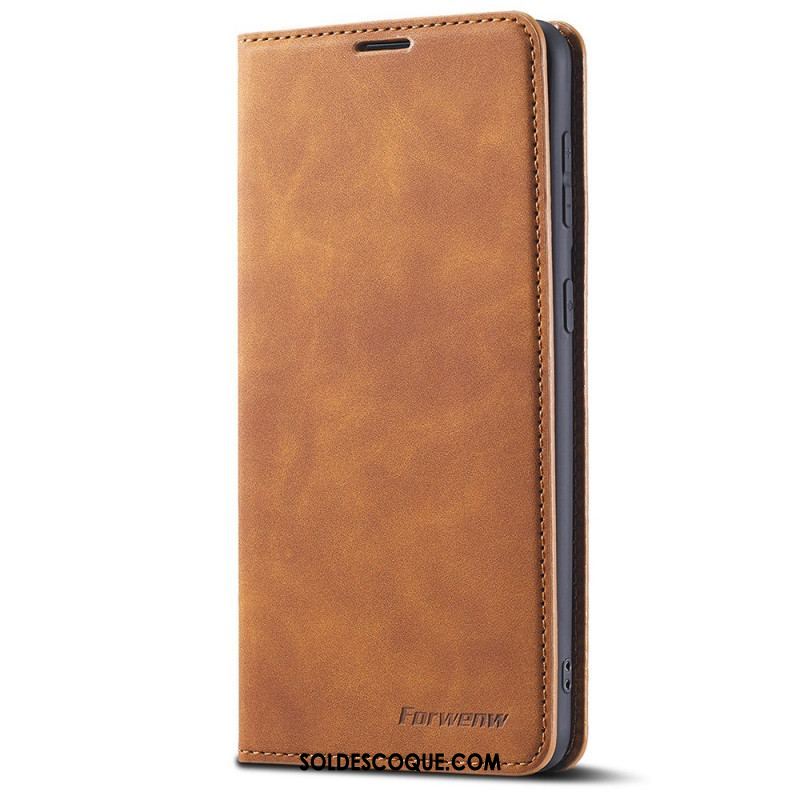 Flip Cover Samsung Galaxy S22 5G Effet Cuir FORWENW