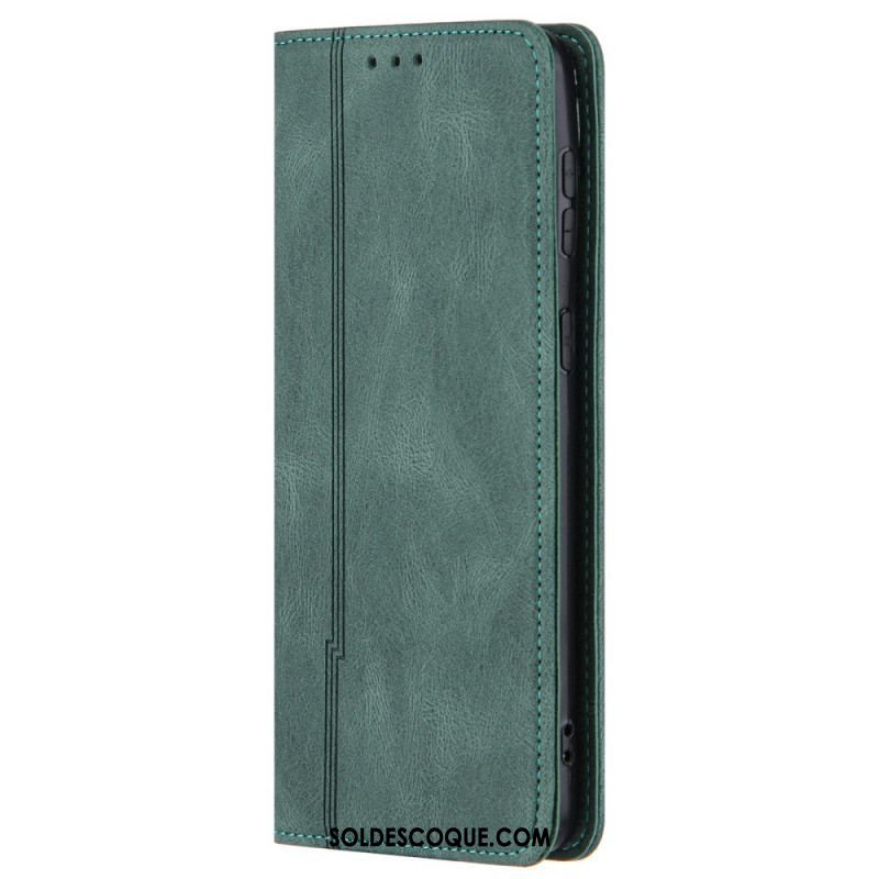 Flip Cover Samsung Galaxy S22 Style Cuir Ligne