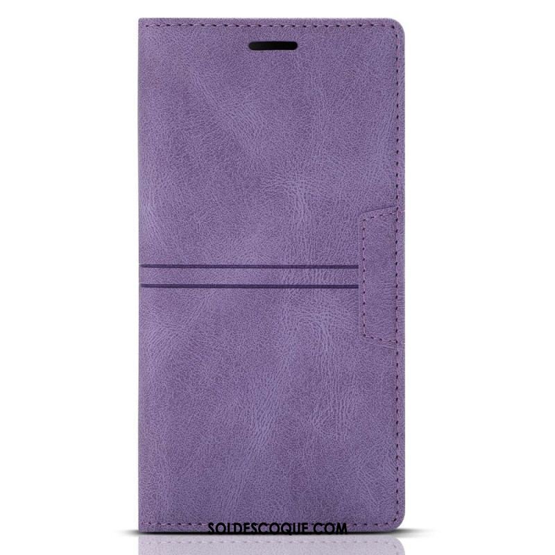 Flip Cover Samsung Galaxy S23 5G Style Cuir Couture Fermoir Magnétique