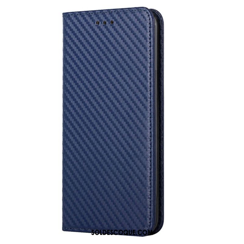 Flip Cover Samsung Galaxy S23 Plus 5G Style Fibre Carbone à Lanière