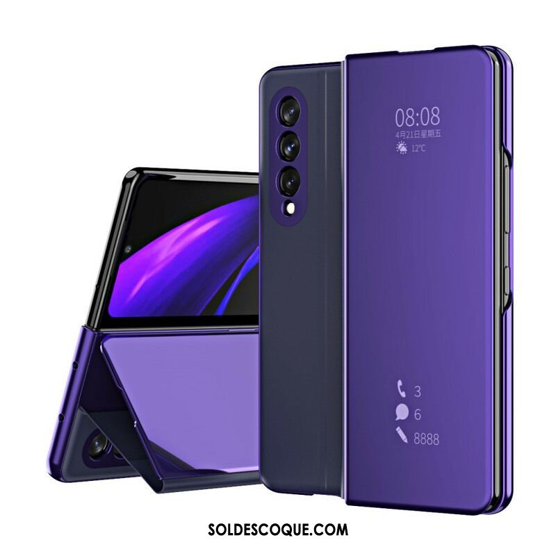 Flip Cover Samsung Galaxy Z Fold 3 5G Couverture Miroir