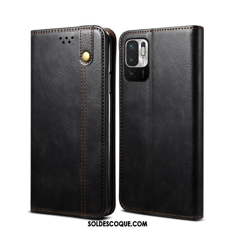 Flip Cover Xiaomi Redmi Note 10 5G / Poco M3 Pro 5G Simili Cuir Ciré