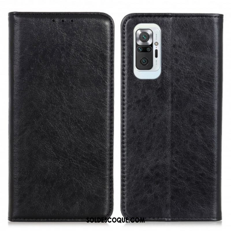 Flip Cover Xiaomi Redmi Note 10 Pro Cuir Fendu Texturé