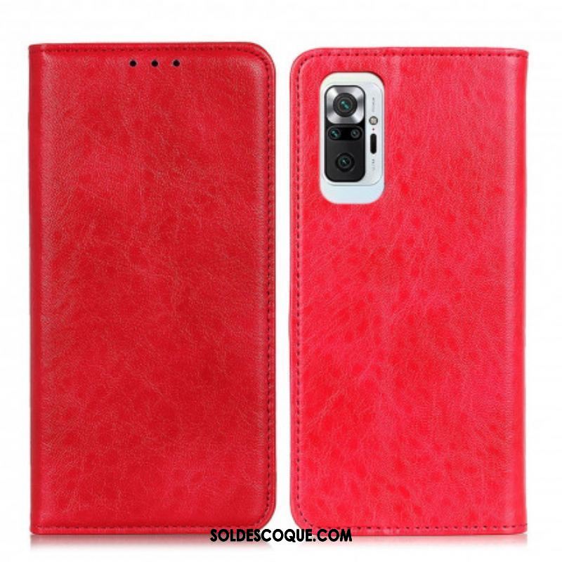 Flip Cover Xiaomi Redmi Note 10 Pro Cuir Fendu Texturé