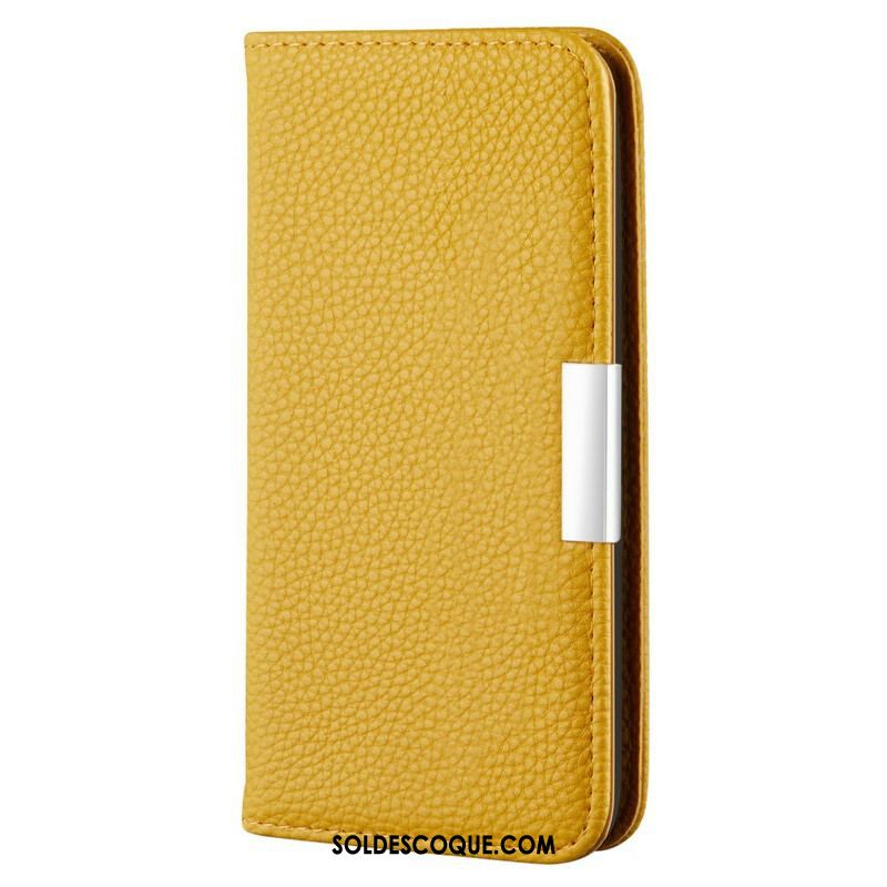 Flip Cover iPhone 13 Mini Simili Cuir Litchi Ultra Chic