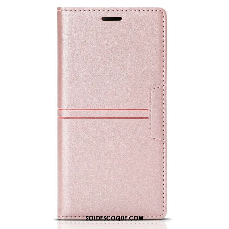 Flip Cover iPhone 13 Mini Style Cuir Couture Fermoir Magnétique