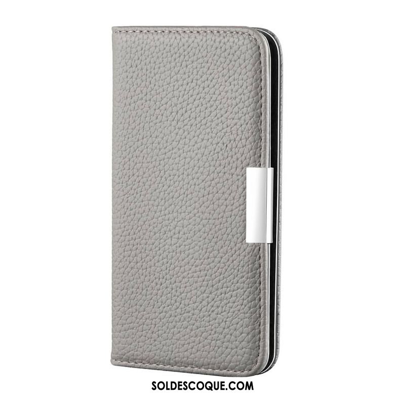 Flip Cover iPhone 13 Pro Max Simili Cuir Litchi Ultra Chic