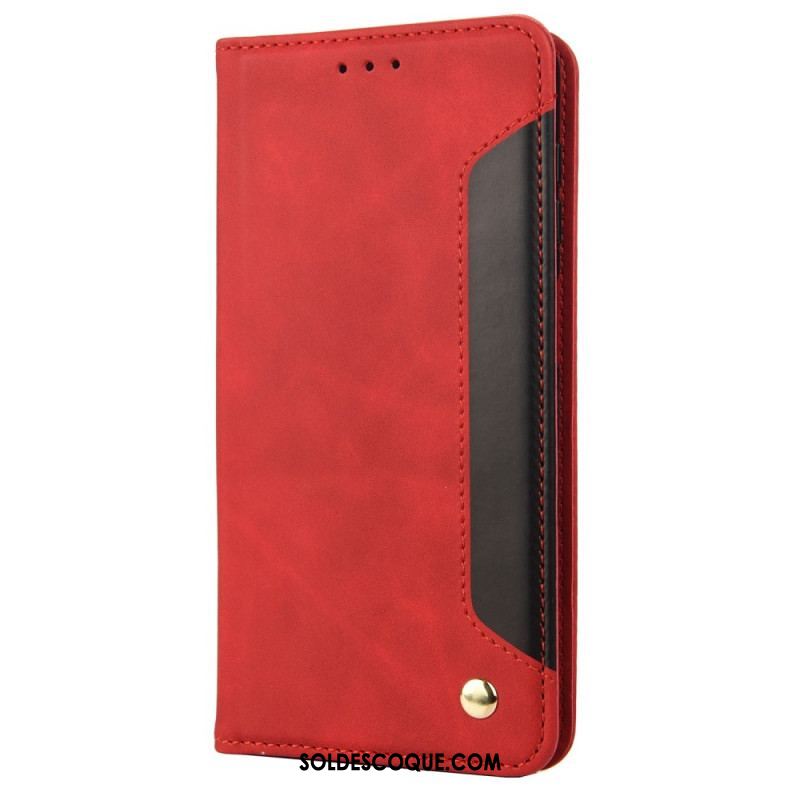 Flip Cover iPhone 14 Bicolore avec Rivet