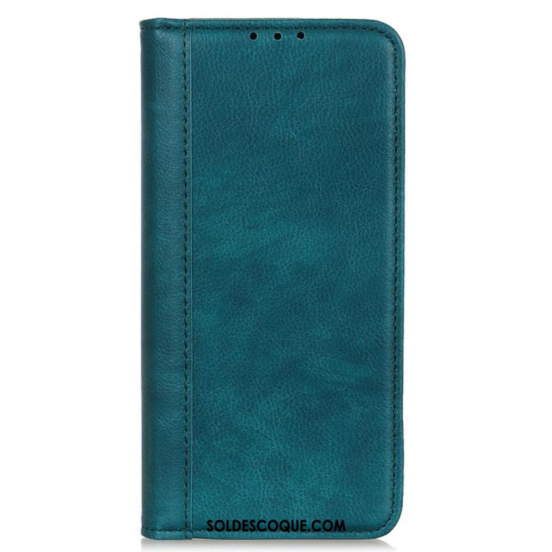 Flip Cover iPhone 14 Cuir Fendu Stylé