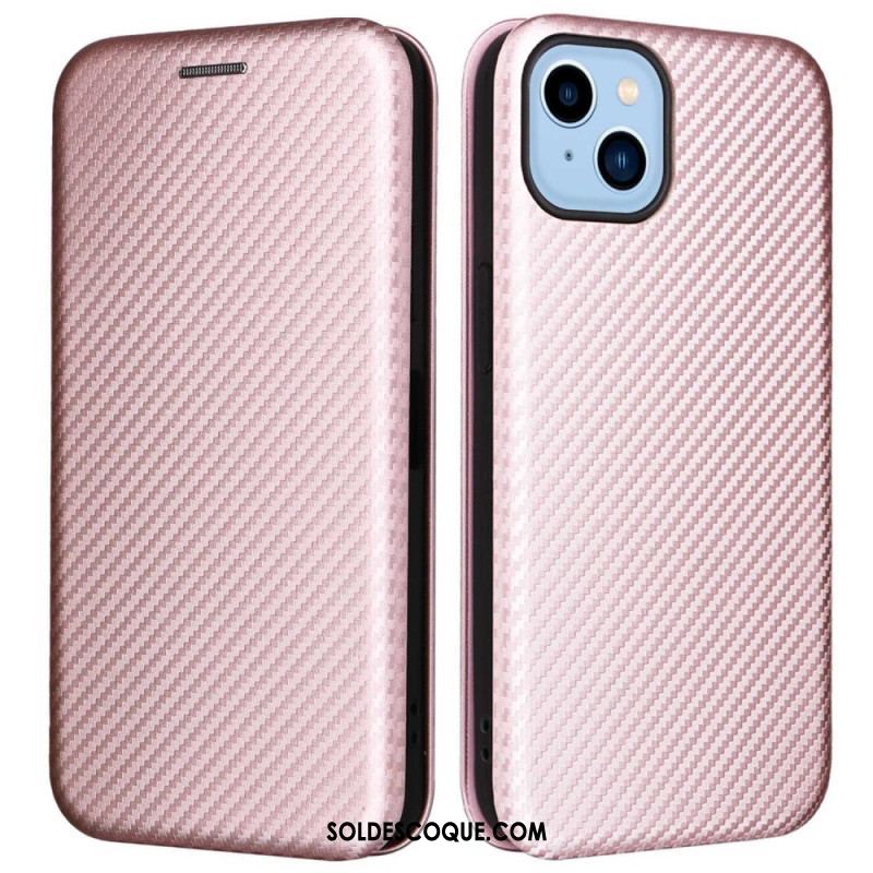 Flip Cover iPhone 14 Plus Fibre Carbone