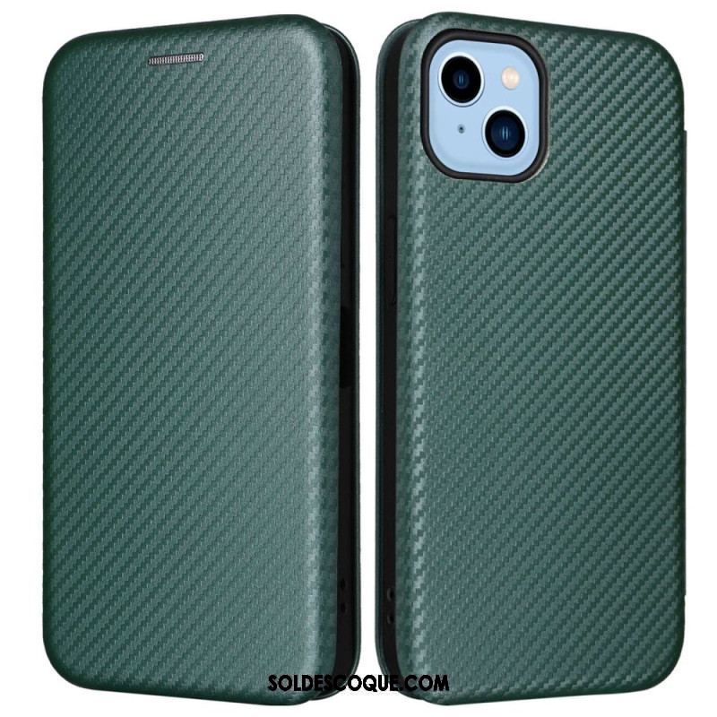 Flip Cover iPhone 14 Plus Fibre Carbone